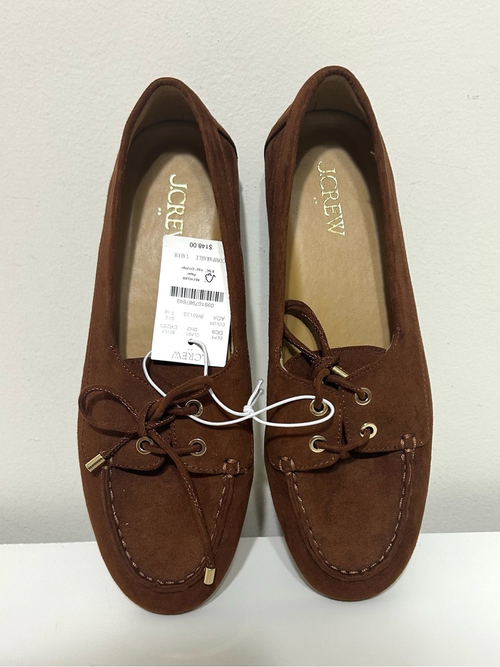 NWT Women’s Brown Suede J. Crew Boat Shoes